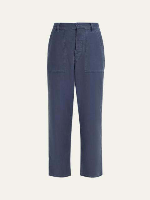 NILI LOTAN Earl Cotton Straight-Leg Ankle Pants