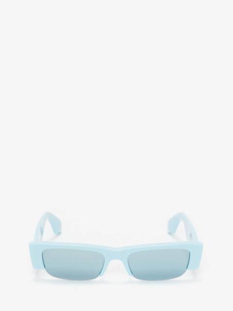 Alexander McQueen Women's McQueen Graffiti Slashed Sunglasses in Light Blue