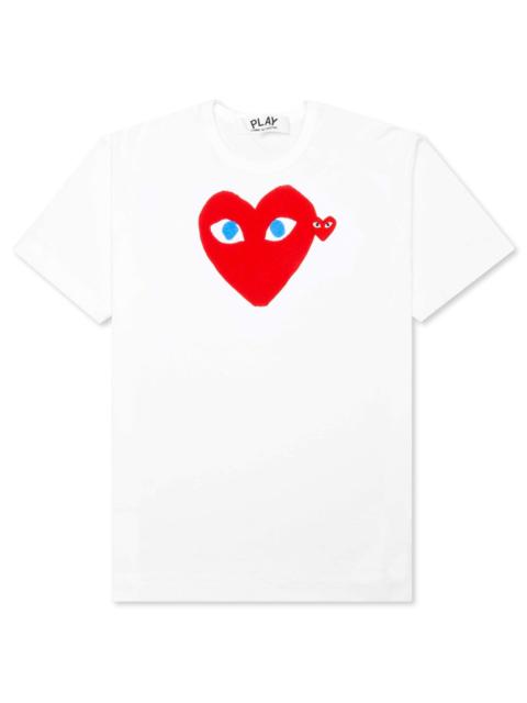 Comme des Garçons PLAY COMME DES GARCONS PLAY BLUE EYES RED HEART T-SHIRT - WHITE