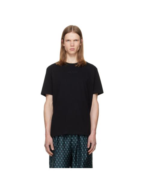 Balmain Black Embroidered 'Balmain Paris' T-shirt