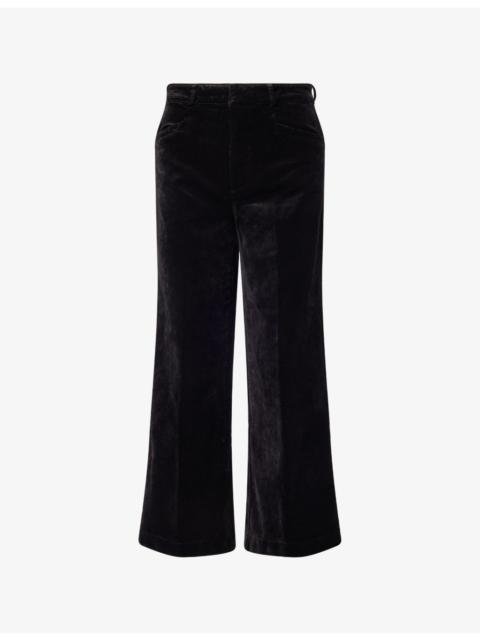 PAIGE Anessa Wide-Leg Stretch-Cotton Blend Trousers