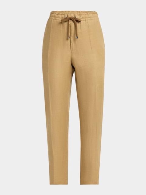 Moncler Men's Twill Linen Trousers