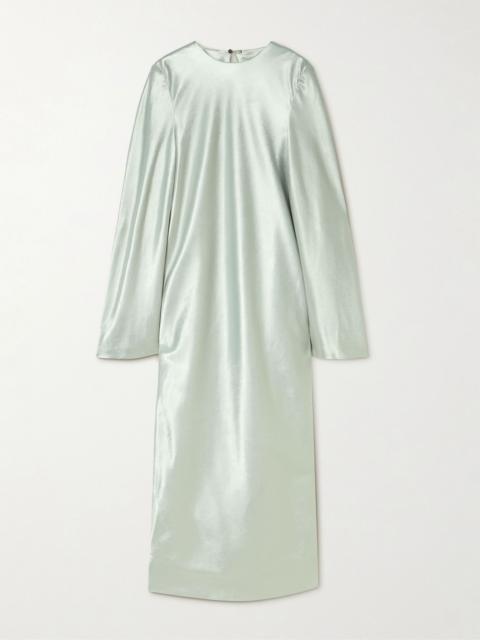 Calvin Klein Collection Alba duchesse-satin midi dress Sage green