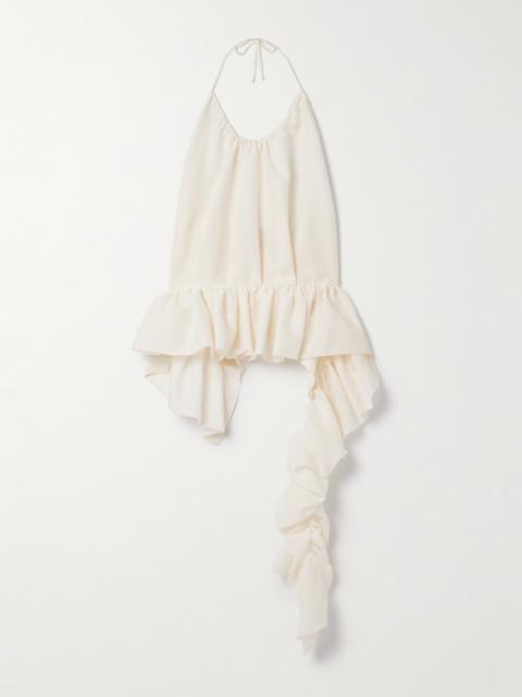 LIBEROWE Tamara Crepe Peplum Halterneck Top