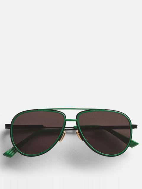 Bottega Veneta Rim Aviator Sunglasses