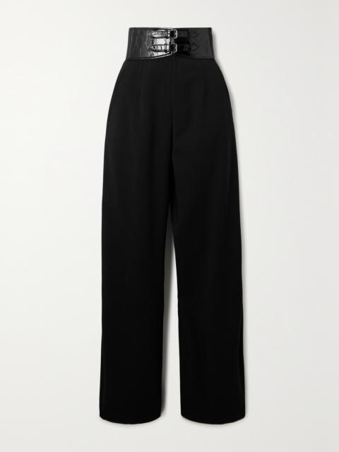 Alaïa Archetypes Belted Wool-blend Gabardine Wide-leg Pants