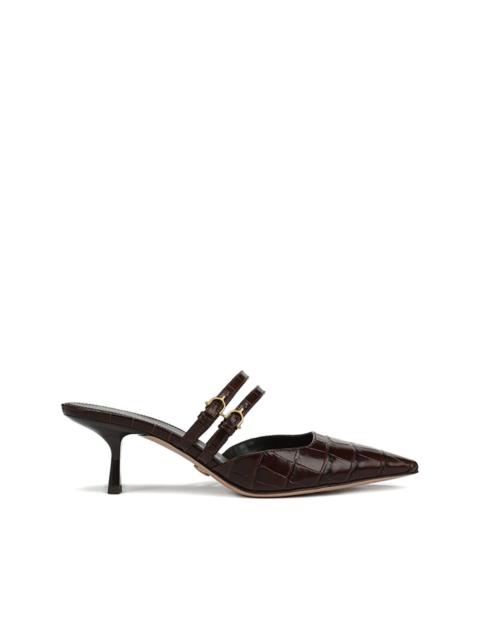 VERONICA BEARD 50mm Corrie crocodile-effect buckle mules