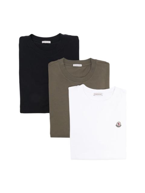 logo-patch cotton T-shirts (pack of three)