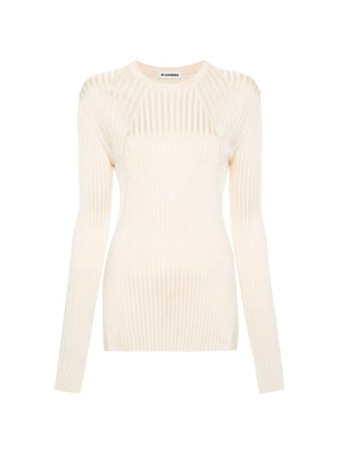 ribbed-knit crew-neck jumper