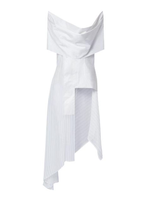 Louis Vuitton Pinstripe Silk Cowl Neck Top