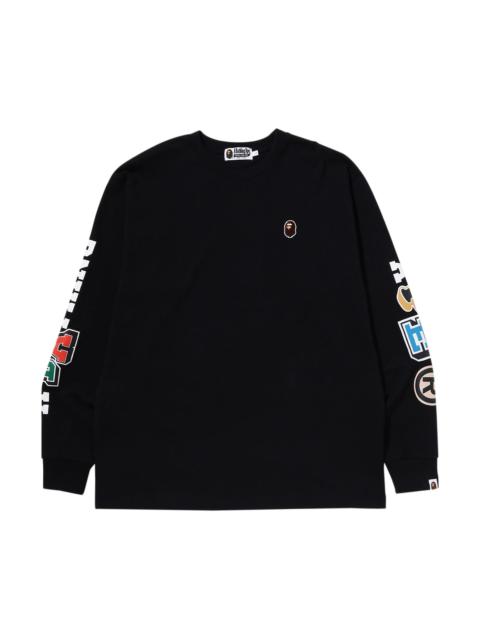A BATHING APE® BAPE Multi Fonts Relaxed Fit Heavy Weight Long-Sleeve 'Black'