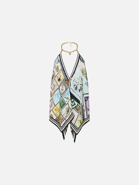 CAMILLA KNOTTED SCARF TOP