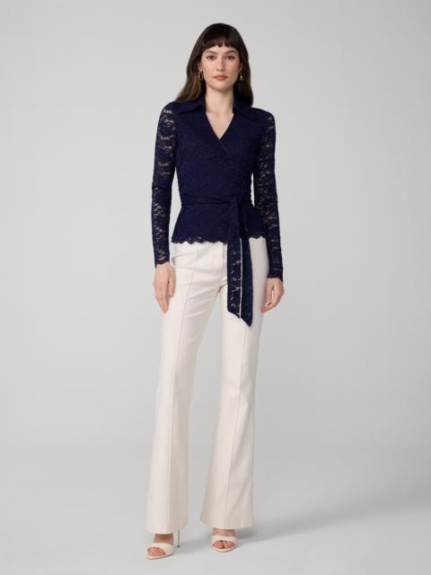 DIANE VON FURSTENBERG Perfect Wrap Lace Top