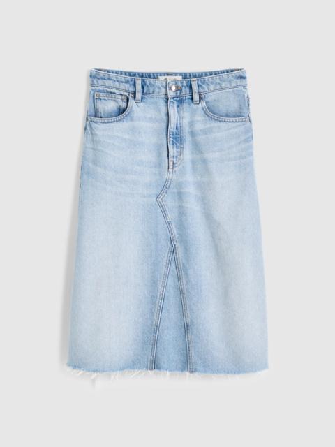 Madewell Denim Flounce Midi Skirt in Foster Wash