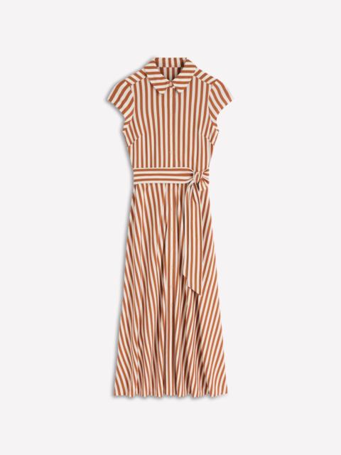 BODEN Marcia Jersey Shirt Dress-Cognac and Ivory Stripe
