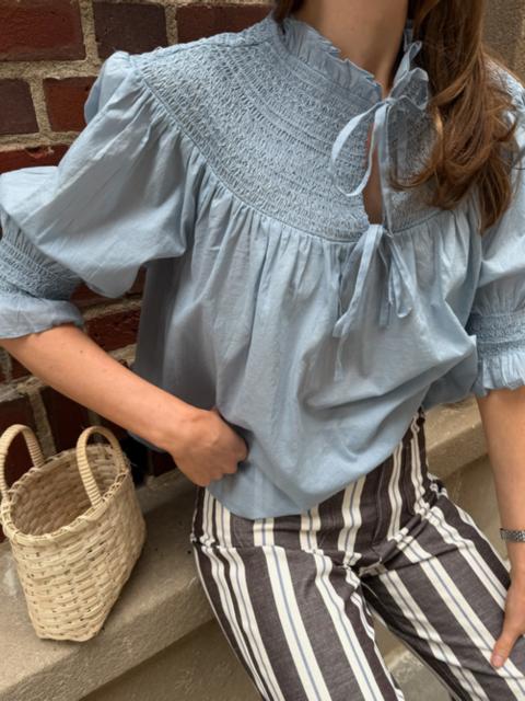 Hill House Home The Zinnia Top - Dusty Blue