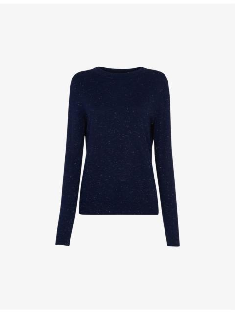 WHISTLES Annie metallic-weave woven top