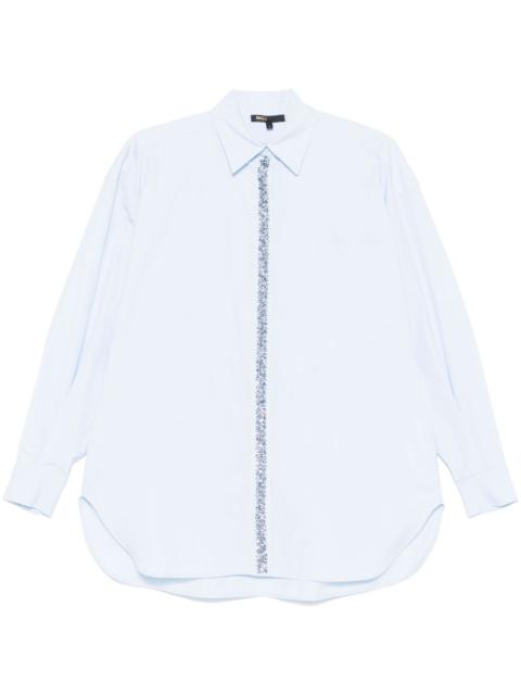 maje rhinestoned poplin shirt