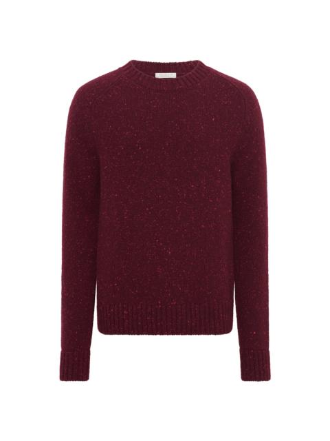 GABRIELA HEARST Daniel Knit Sweater in Bordeaux Speckled Aran Cashmere