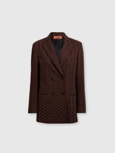 Missoni Double-breasted zigzag cotton and viscose blazer
