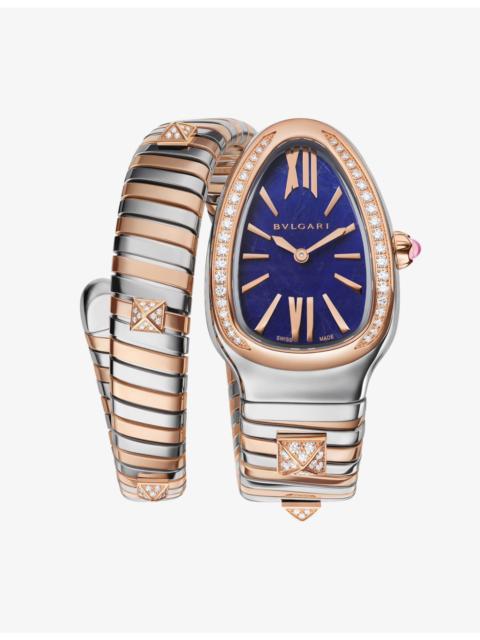 BVLGARI Serpenti Tubogas Studs Capsule Single-Spiral 18ct Rose Gold, Stainless-Steel And Diamond Watch