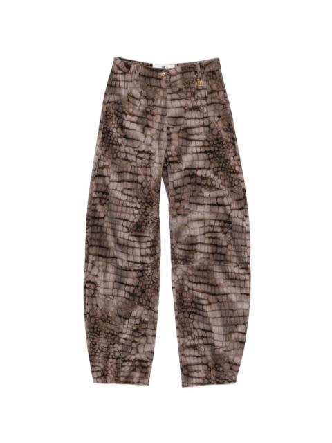 ELISABETTA FRANCHI crocodile-effect jeans