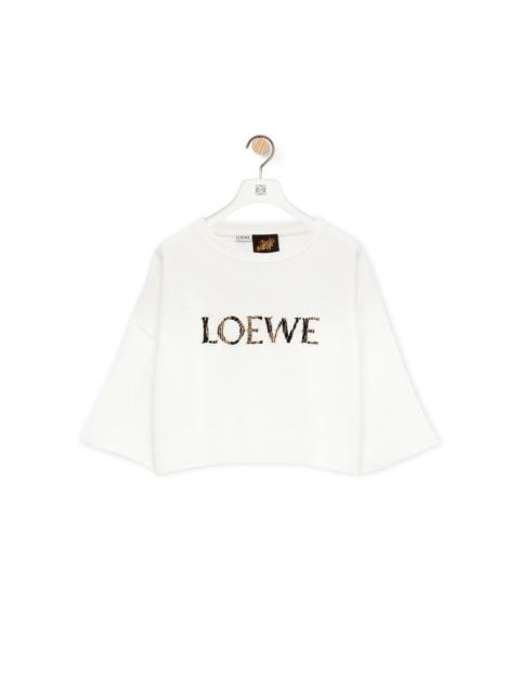 Cropped t-shirt in cotton blend