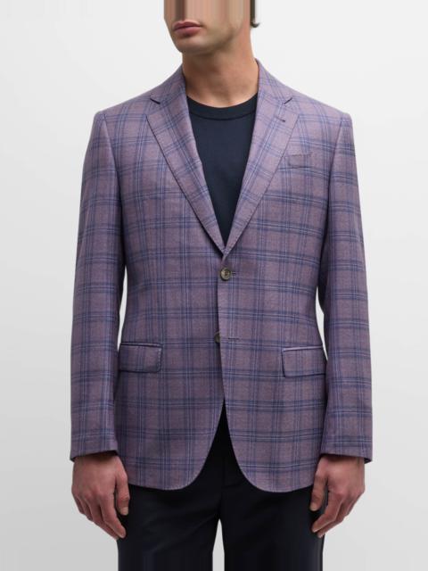 Men's Tonal Wool Plaid Sport Coat