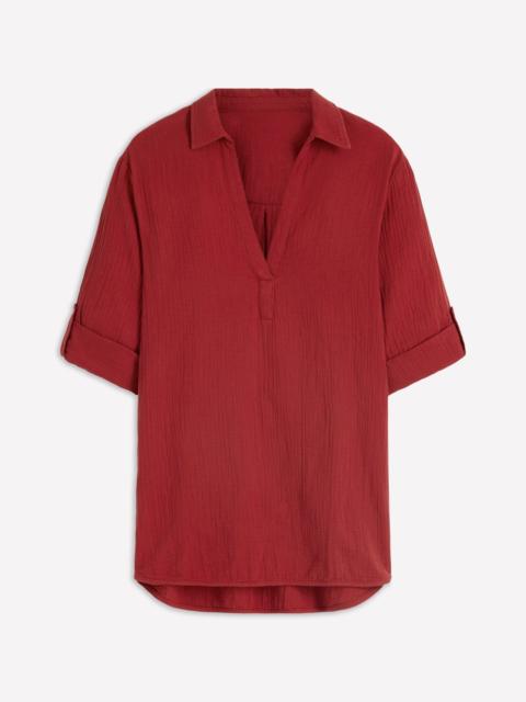 BODEN Longline Double Cloth Shirt-Kiln Orange