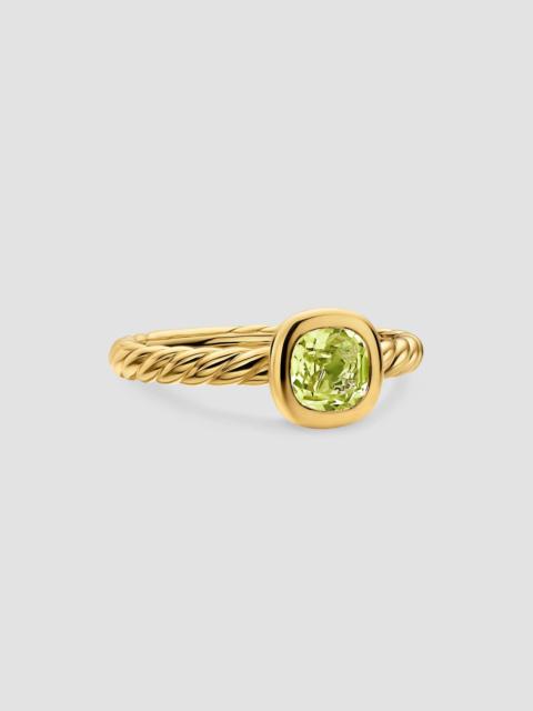DAVID YURMAN Women's DY Mercer Color Cable Ring in 18K Yellow Gold - Peridot