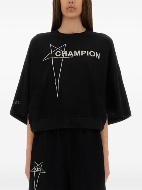 Rick Owens logo-print cropped T-shirt