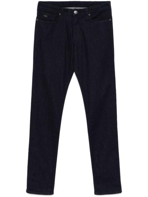 EMPORIO ARMANI logo-plaque slim-fit jeans