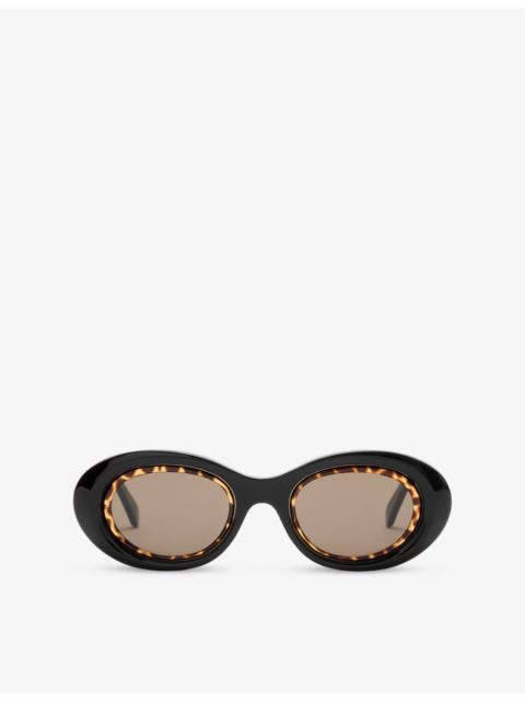 Loewe G821MN0X02 Oval Mini Anagram Oval-Frame Acetate Sunglasses