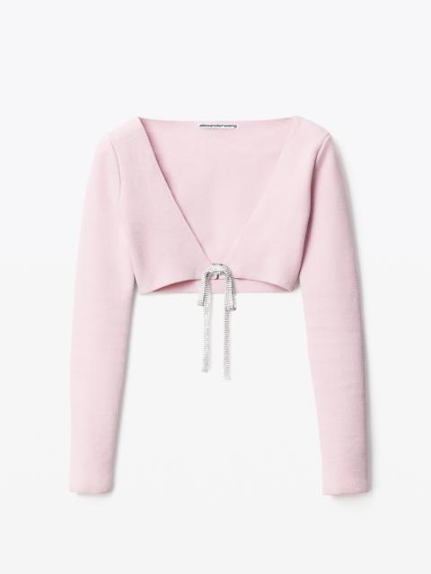 Alexander Wang CROPPED CARDIGAN IN COTTON CHENILLE
