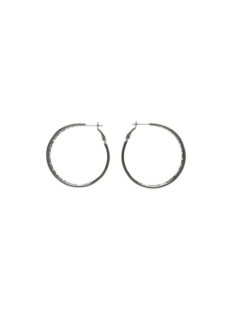 Silver Small Logo Hoop Earrings