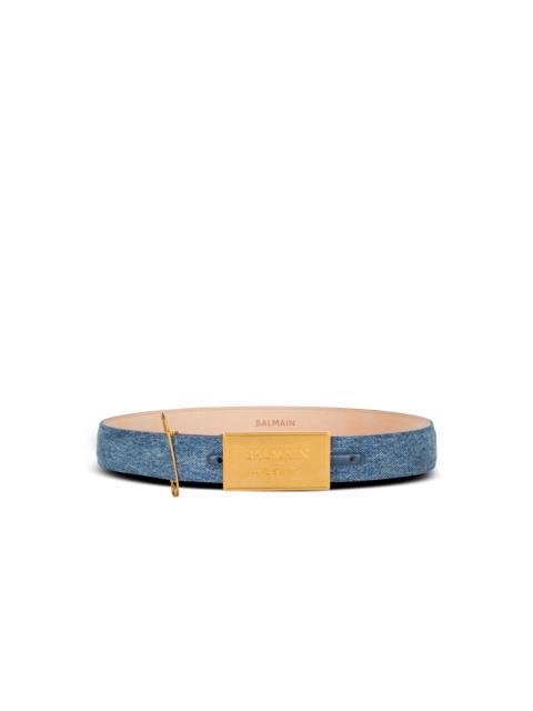 Balmain Denim belt with safety pin