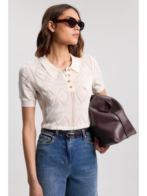 KAREN MILLEN Knitted Argyle Collar Top