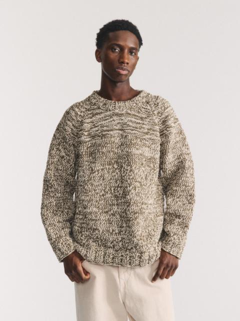 CASEY/CASEY MIX STITCH JUMPER - KHAKI/CHALK