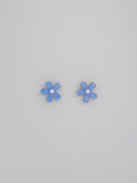 Marni INDIGO ENAMELED METAL FLOWER POP EARRINGS