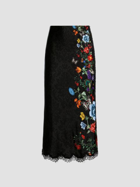 Alice + Olivia Women's Maeve Floral Midi Slip Skirt - Moonlit Manor