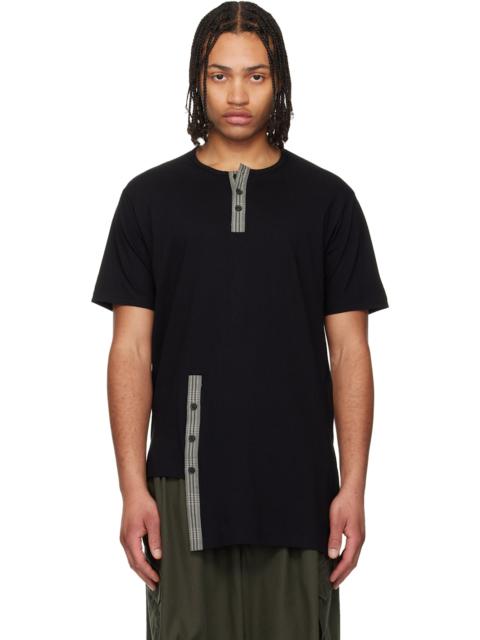 Yohji Yamamoto Black Asymmetrical Henley