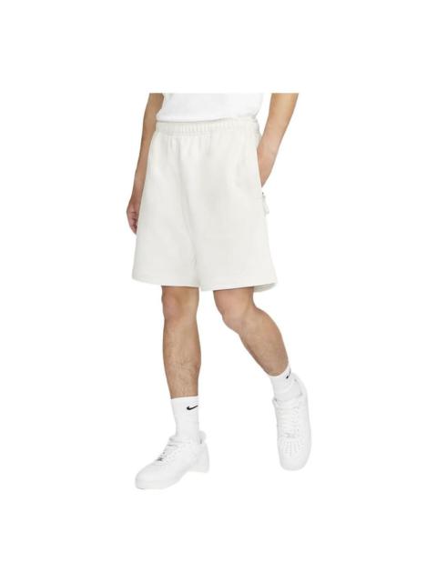 Nike Solid Color Logo Straight Loose Casual Shorts Unisex White DV3056-030