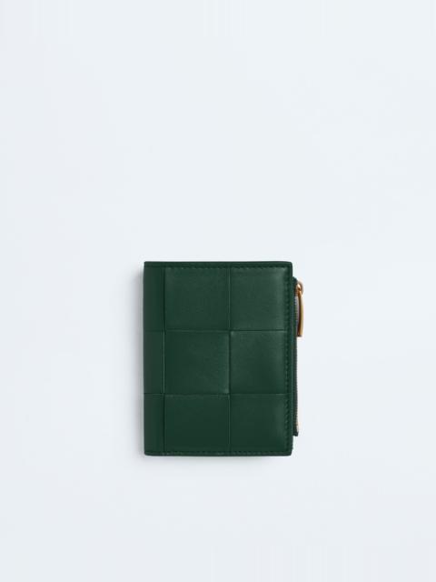 Bottega Veneta 작은 카세트 Bi-Fold Zip 지갑