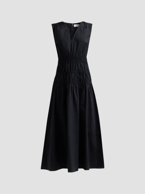Proenza Schouler Women's Loren Smocked Poplin Midi-Dress - Black