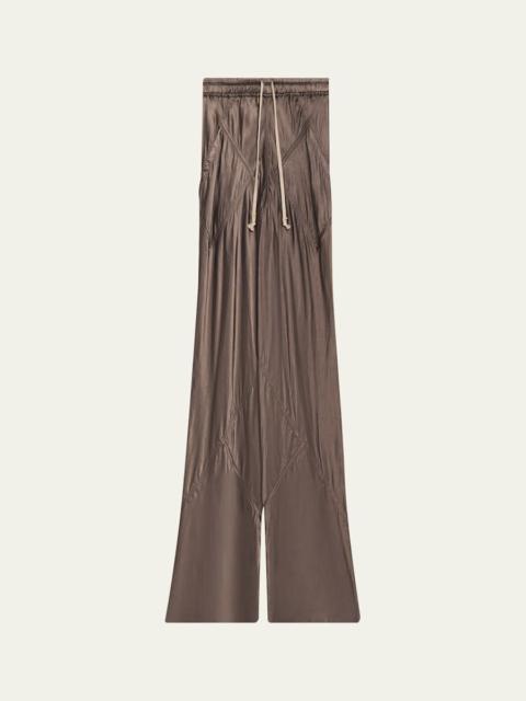 Rick Owens Drawstring Bias Satin Wide-Leg Pants
