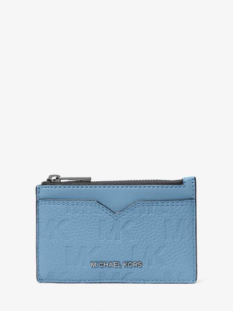 MICHAEL KORS Hudson Logo Embossed Leather Card Case