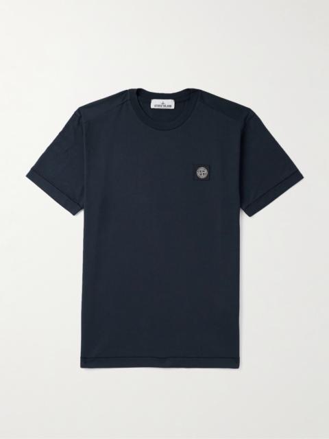 Stone Island Logo-Appliquéd Garment-Dyed Cotton-Jersey T-Shirt