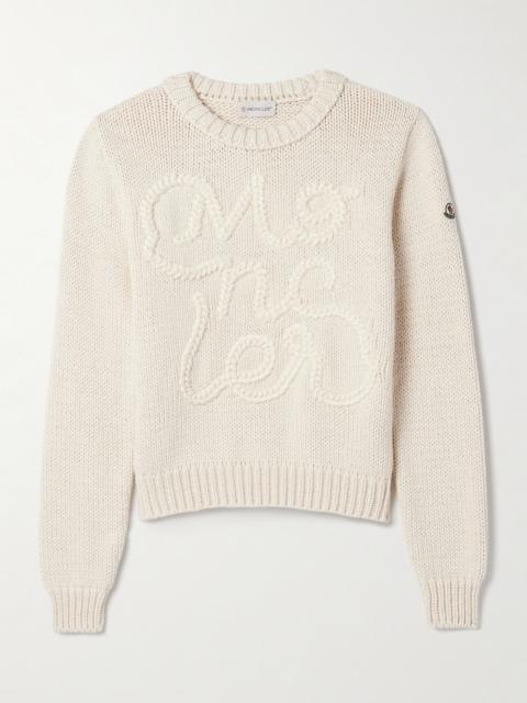 Moncler Embroidered Cotton Sweater