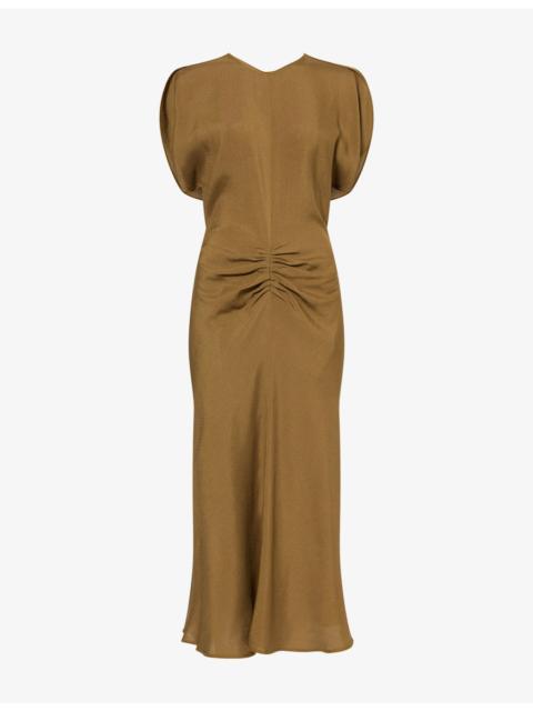 Victoria Beckham Bela Crepe-Back Satin Midi Dress