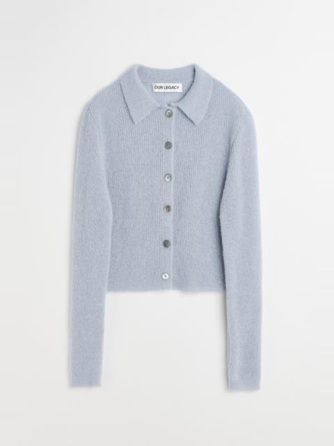 Our Legacy Mazzy Polo Beige Livid Blue Fuzzy Alpaca